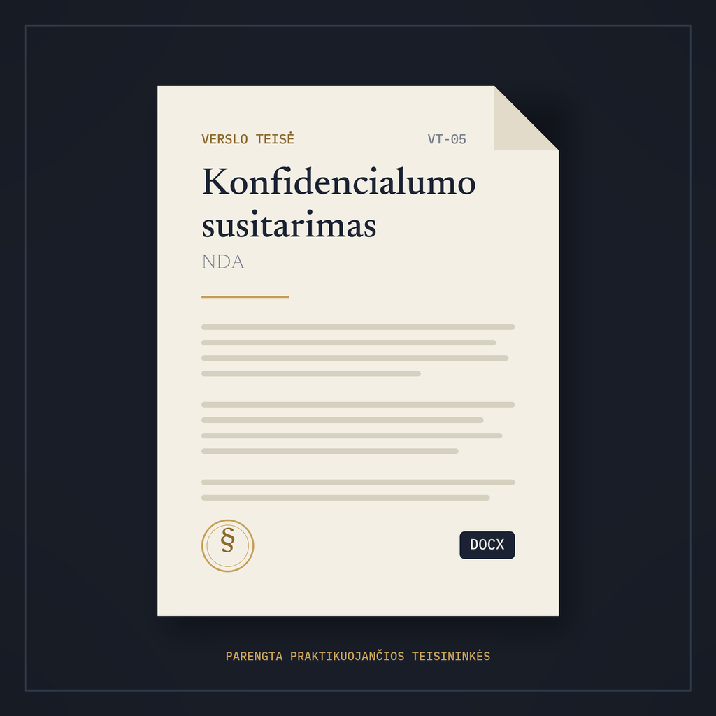 [VT-05] Konfidencialumo (NDA) susitarimas